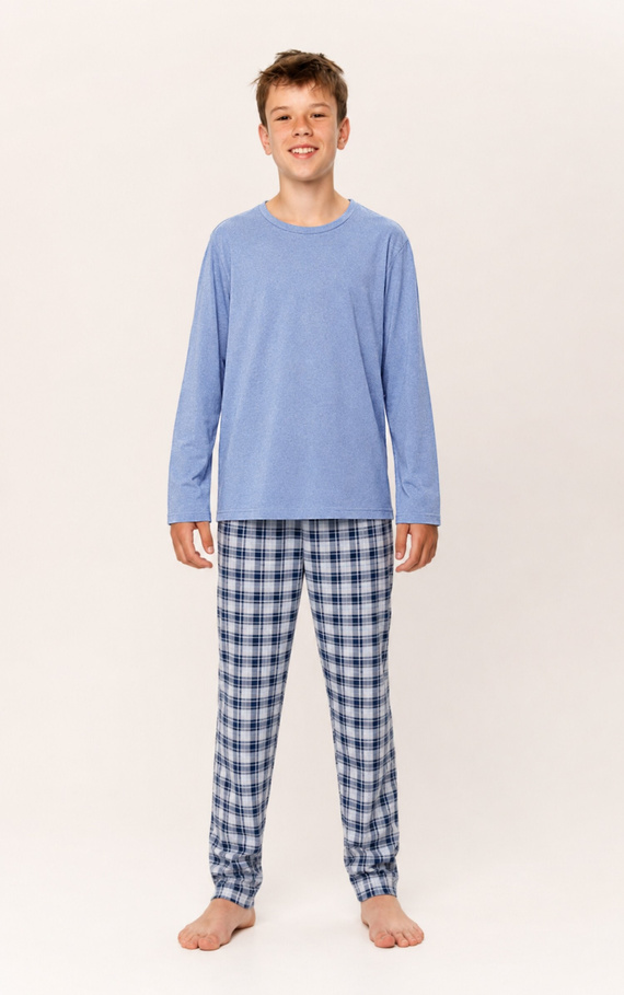 Pigiama bambino Taro 3683 Luciano blu manica lunga cotone