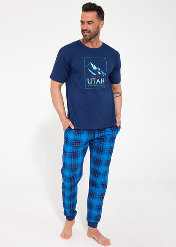 Pigiama Uomo Cornette 462/333 Utah 2 100% Cotone Pantaloni Lunghi