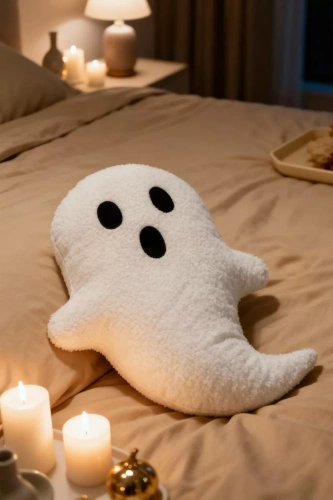 Boucle ghost Cuscino decorativo Spod Igły i Nitki - bianco 28x40 cm, decorazione per Halloween e autunno