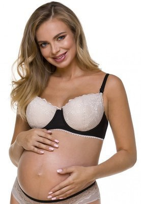 3116 Reggiseno da allattamento Lupoline-nero-beige