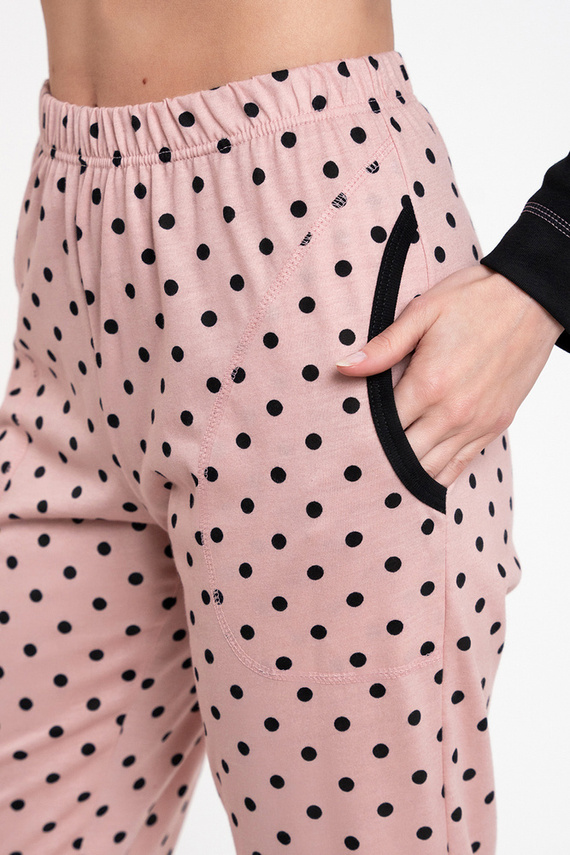 Bonilla Pigiama da donna manica lunga, pantaloni lunghi Moda italiana nero/stampa