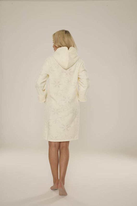 409 Accappatoio corto Jacquard da donna De Lafense - ecrù