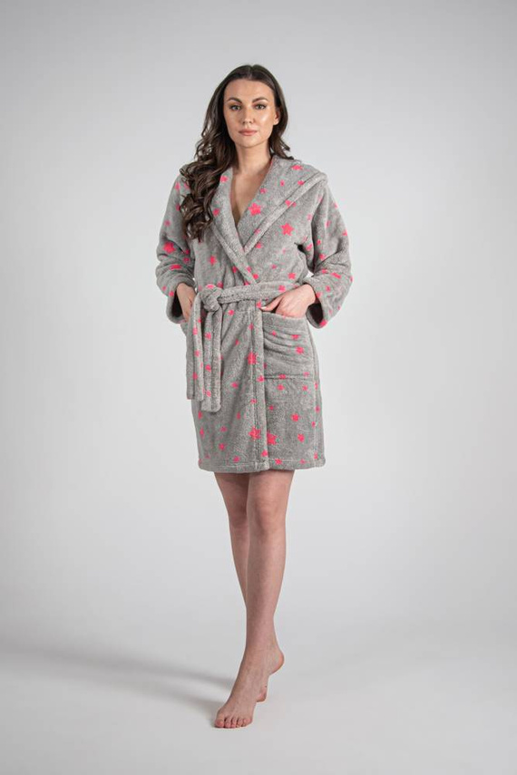 673 Accappatoio corto da donna Stars Forex - grigio