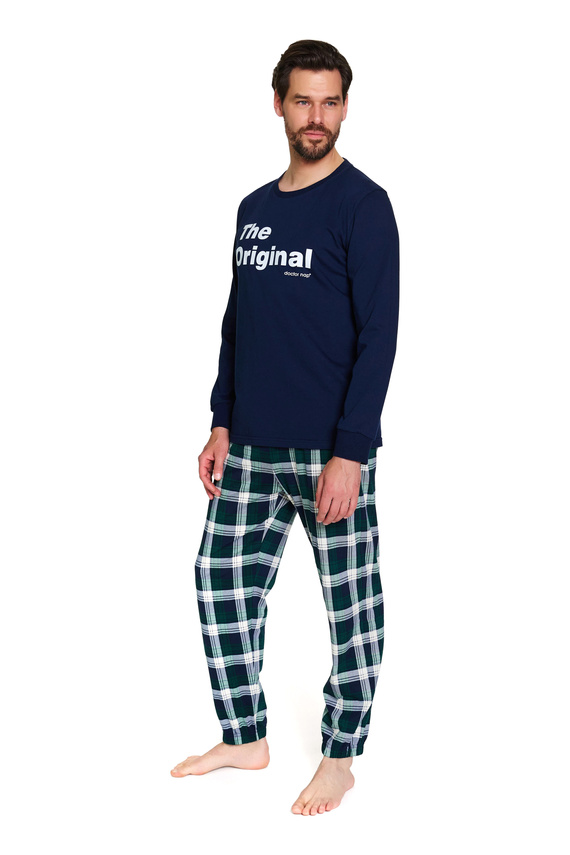 7341 Doctor Nap - Pigiama da uomo "The Original" | 100% cotone, produzione polacca - blu navy