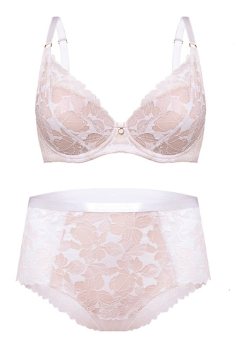 Slip alto Hanna DW56 Nipplex bianco, taglio pieno, pizzo, modellante