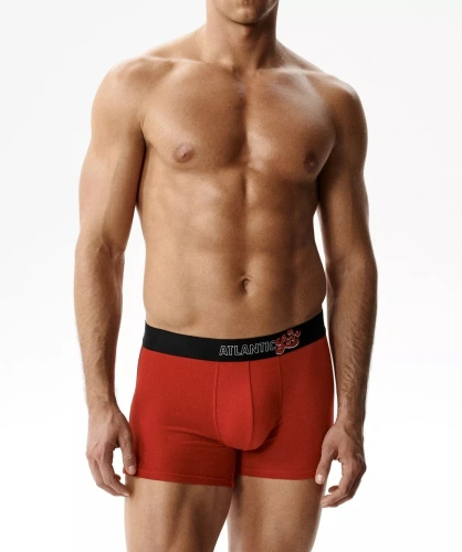 2GMH-033/Z26 Boxer da uomo Atlantic Love 2 pezzi in cotone rosso e nero, idea regalo