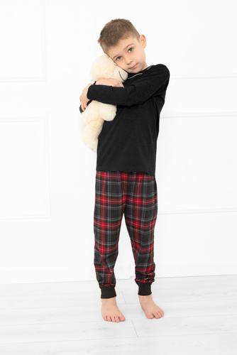 Pigiama Rusoli bambino Moda italiana melange scuro - cotone, lungo, fantasia natalizia