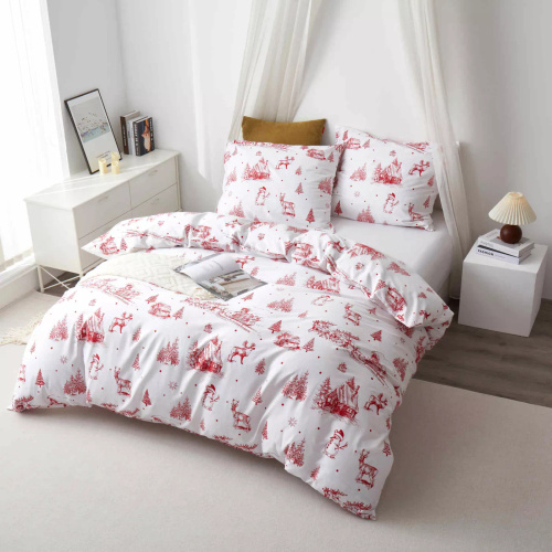 Laponia Natale in raso di cotone Spod Igły i Nitki bianco rosso - elegante e morbido