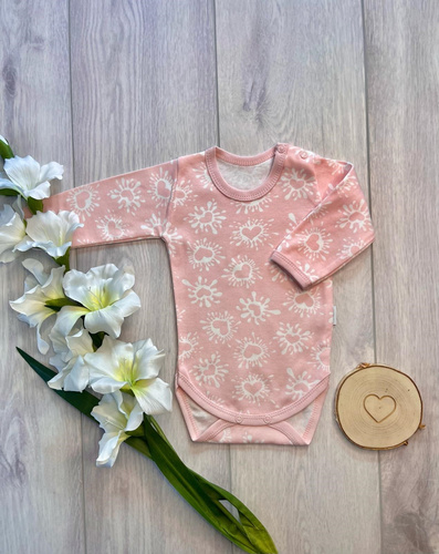 Body neonato Mamatti BD16326 rosa in cotone per bambina