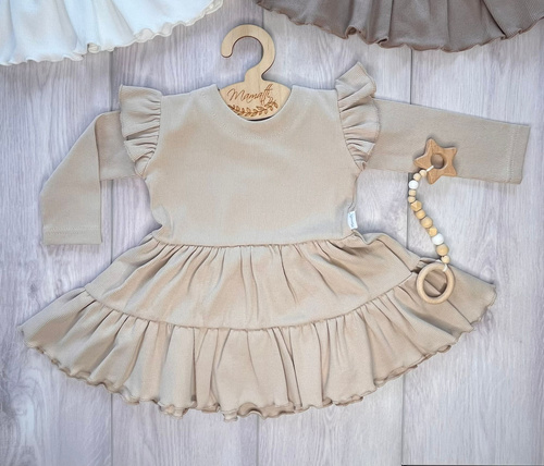 Mamatti SP512 Abito bambina maniche a farfalla 97% cotone