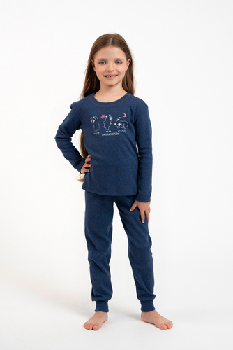 Pigiama da bambina Lita Italian Fashion - blu navy