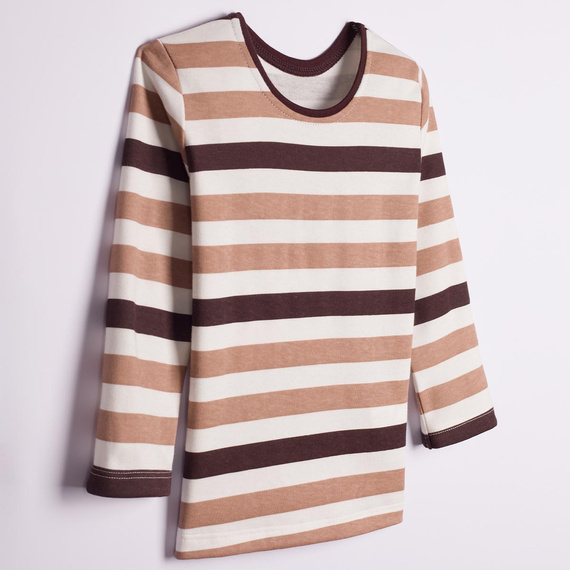 227138 Nicol Maglia bambini 100% cotone manica lunga righe marrone