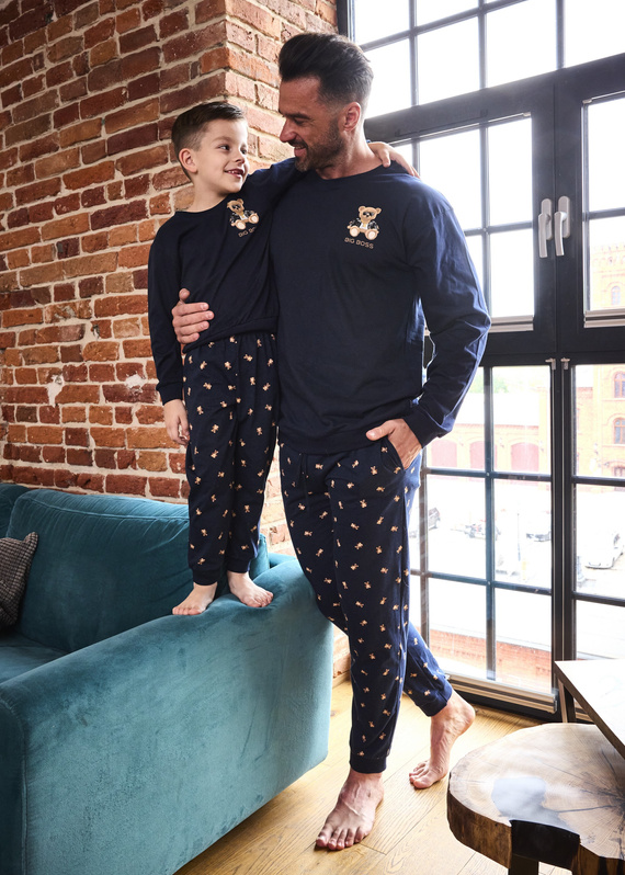 593/179 966/179 Big Boss Cornette - pigiama bambino blu navy, 100% cotone