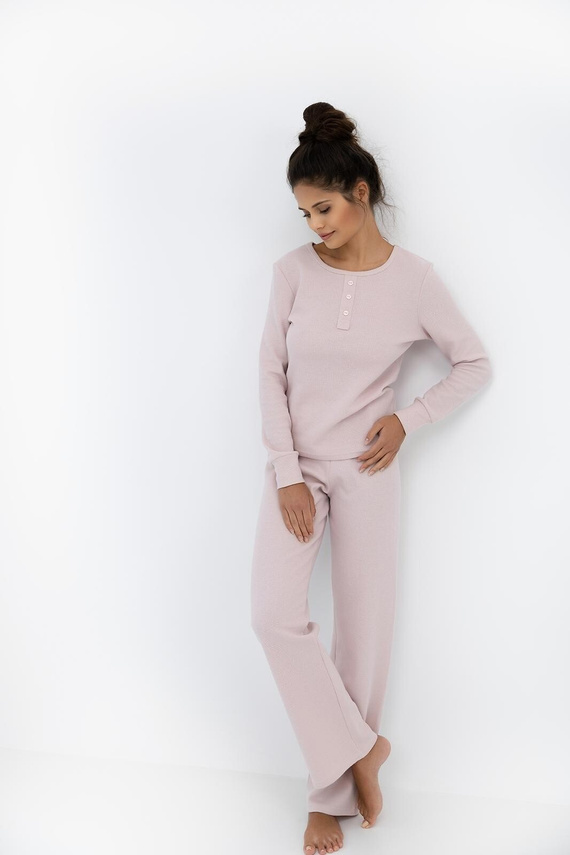 Pigiama donna Sensis Arlette rosa sporco - cotone, manica lunga | Elegante e confortevole per la notte