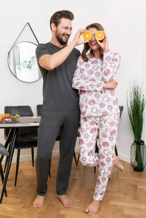 Pigiama da donna a maniche lunghe, pantaloni Lobelia Italian Fashion -