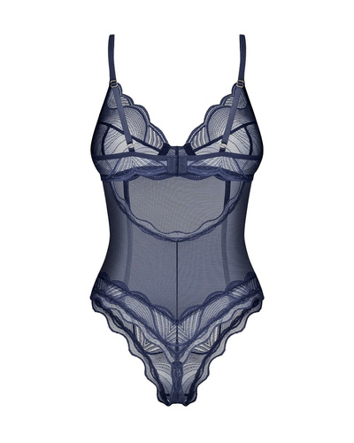 Body Nightly Blue Crotchless Obsessive – body in pizzo con ferretto blu