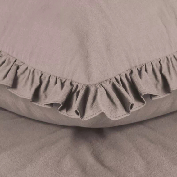 Biancheria da letto in cotone con balza Eurofirany 100% cotone con cerniera colore polvere