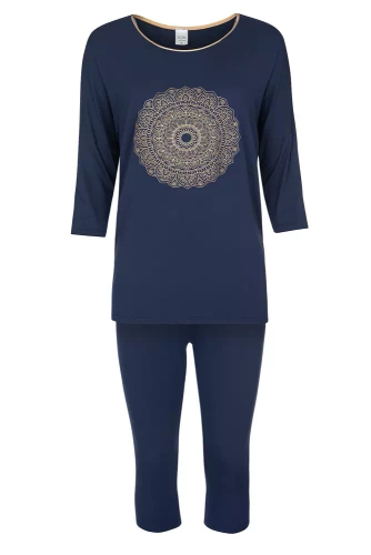 Mandala Pigiama da donna Moda Italiana - blu navy