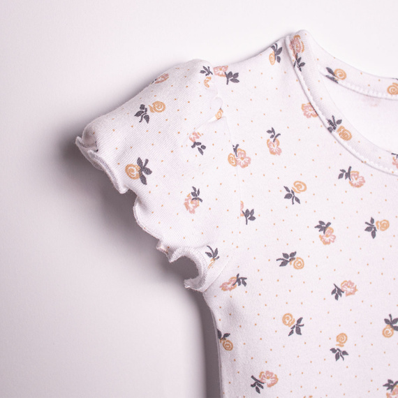 Body per bambina Nicol 220095 con maniche corte, cotone, fiori delicati