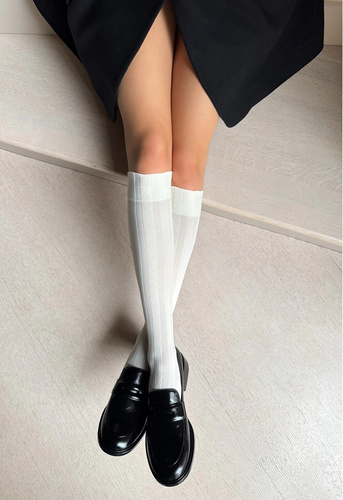 Calze da nubile Laura Veneziana - microfibra, strisce larghe, filetto non stirabile