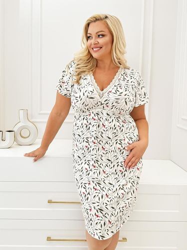 Camicia da notte Melisa Donna – viscosa, scollo a V con pizzo