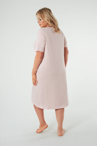 Puntini Camicia da notte da donna, manica corta Moda italiana - rosa cipria