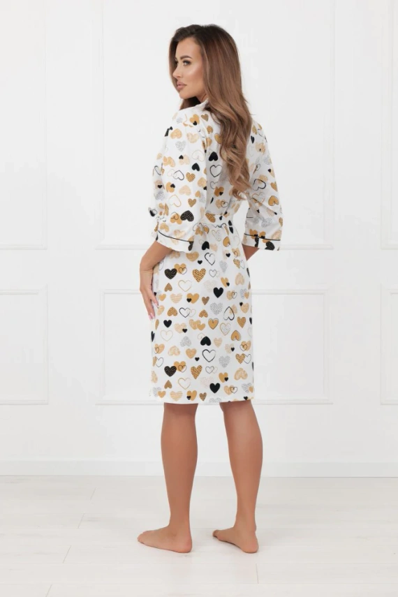 Vestaglia da donna Soreno Italian Fashion - cotone, manica 3/4, legata