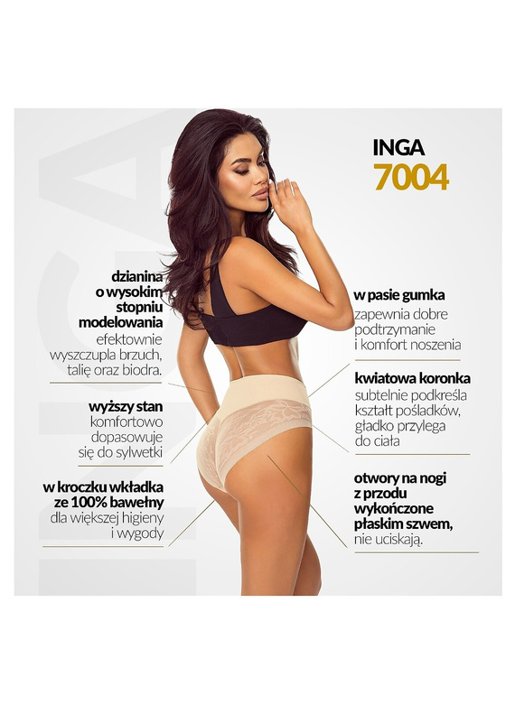 Lapinee 7004 Inga Slip Modellanti Beige a Vita Alta