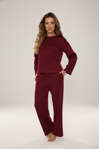 886 Butter Tuta da donna di De Lafense - abbigliamento da casa in maglia "butter", bordeaux