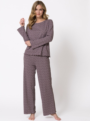 Pigiama donna 1786 Stefania Leveza 100% cotone a pois