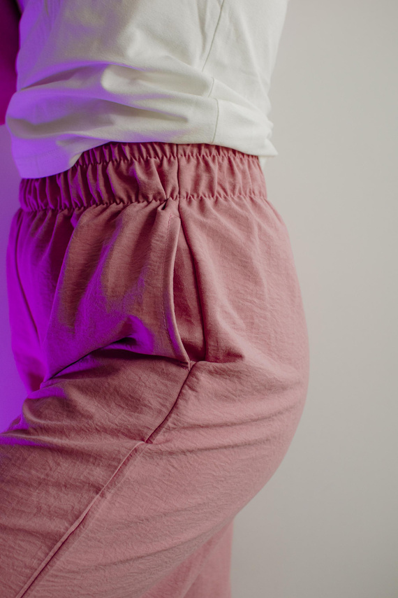 Pantaloni pigiama da donna Maeve 875 De Lafense - lunghi, tinta unita, con tasche - rosa