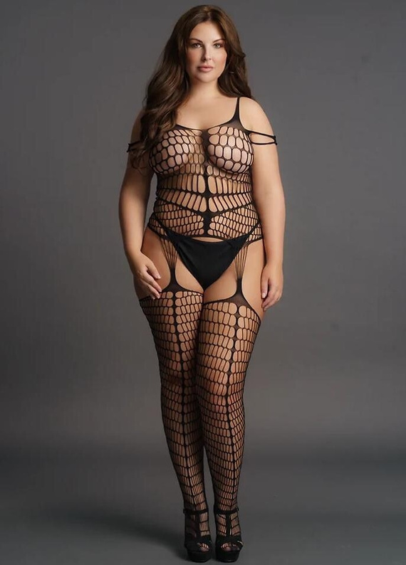 Bodystocking DES021 Le Désir plus size body sensuale in rete