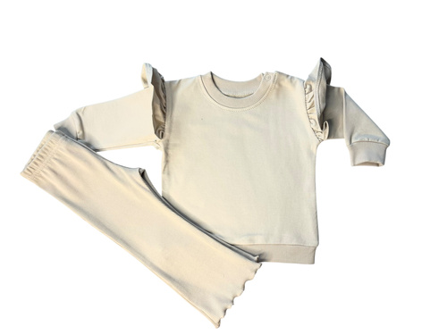 Mamatti DR2569 set per bambina - felpa e leggings in beige