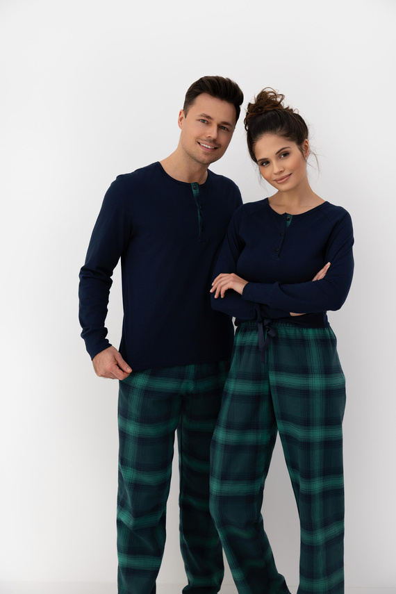 Pigiama donna Cassandra Sensis - cotone, lungo, a quadri