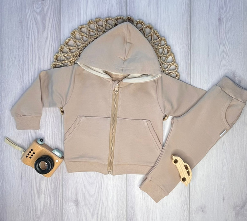 Tuta Mamatti da bambino DR08 Merry Christmas - marrone, top e pantaloni con zip e tasche