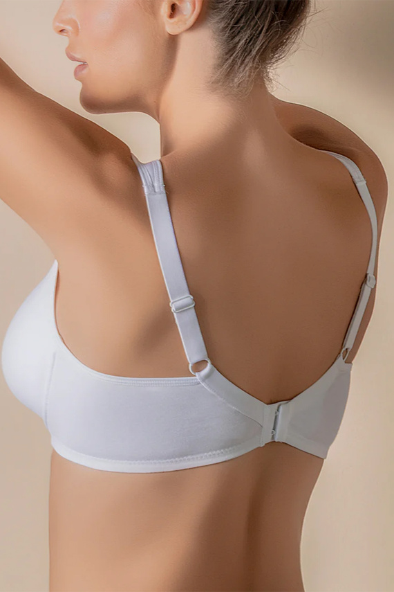 Reggiseno morbido Selene Madeleine bianco in cotone con ferretto