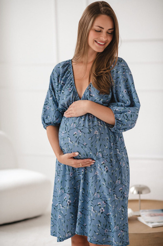 Milk Sun Abito per la gravidanza e l'allattamento Milk&Love abito blu a fiori