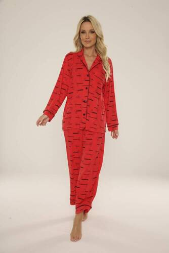 718 Pigiama Forex da donna Madeleine Cat Love - rosso