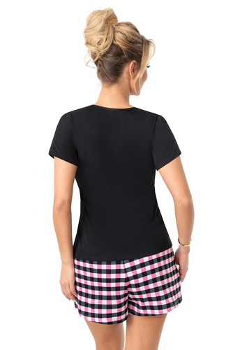 Pigiama donna Sleep Short Donna nero - cotone, manica corta, set confortevole
