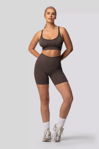 Spaio PUSH-UP PRO shorts modellanti senza cuciture vita alta fitness chocolate