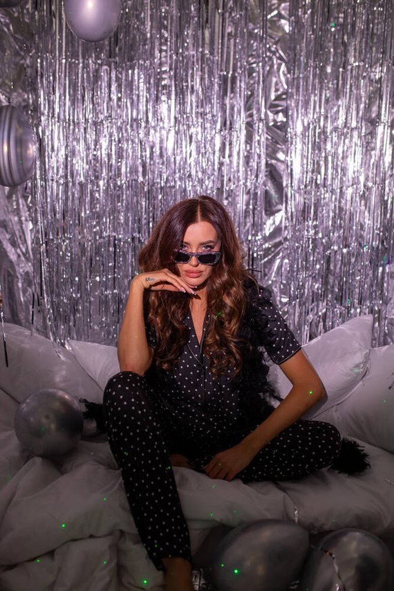 Ria Pigiama donna manica corta, pantaloni lunghi Moda italiana - stampa