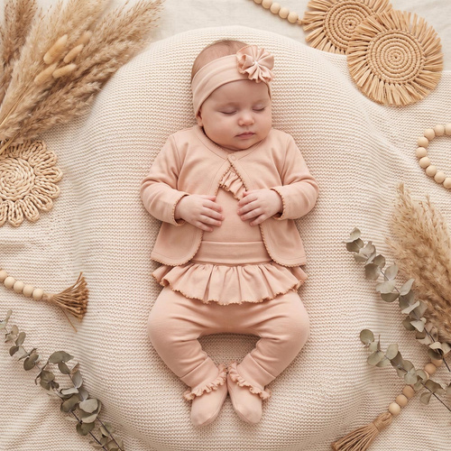Komplet neonato Nicol 142107 5 pezzi 100% cotone beige
