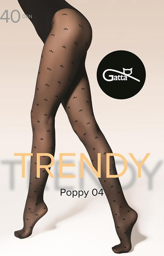 Papavero wz. 04 Gatta Collant da donna di tendenza 40 den con un motivo delicato