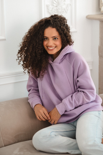 Felpa premaman e per allattamento Milk&love Motherhood oversize violetto tenue