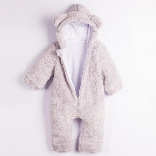 228270 Nicol FARMA Tuta orsetto + scarpine neonato grigio cotone