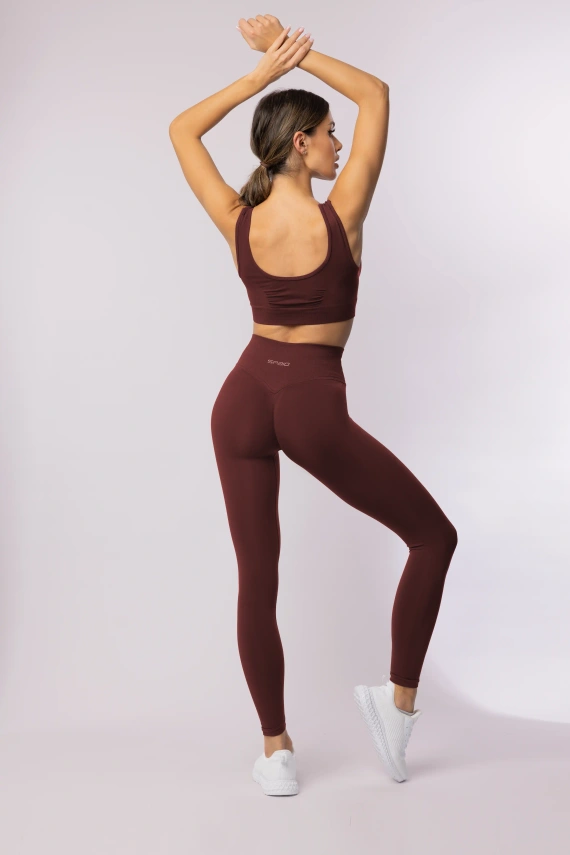 Leggings donna SPAIO Flex Innergy 2.0 bordeaux - senza cuciture, supporto al recupero