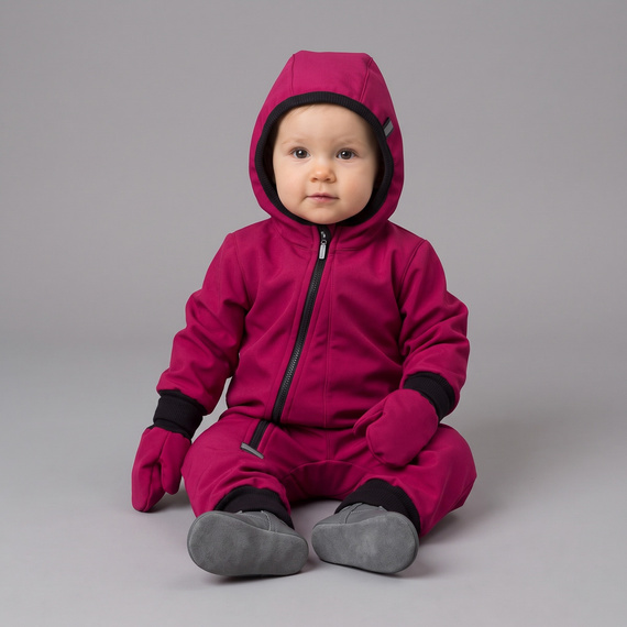 229071 Guanti bambini Nicol Softshell impermeabili con pile - bordeaux