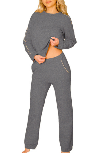 Maio tuta donna Mirale cotone 95% cotone 5% elastan, produzione polacca - set sportivo elegante - grigio