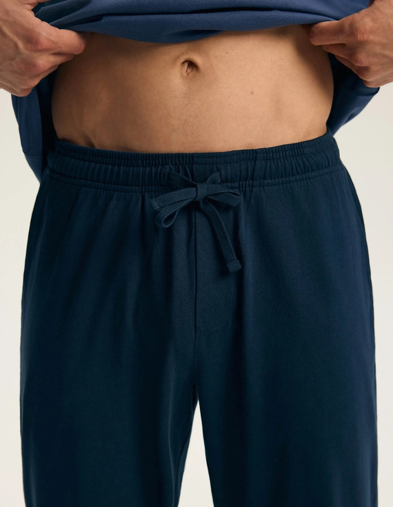 Pigiama uomo Henderson 45455 Indigo blu navy 100% cotone flanella