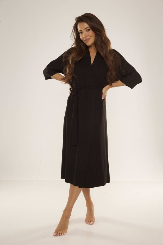 942 Visa Accappatoio lungo De Lafense - nero